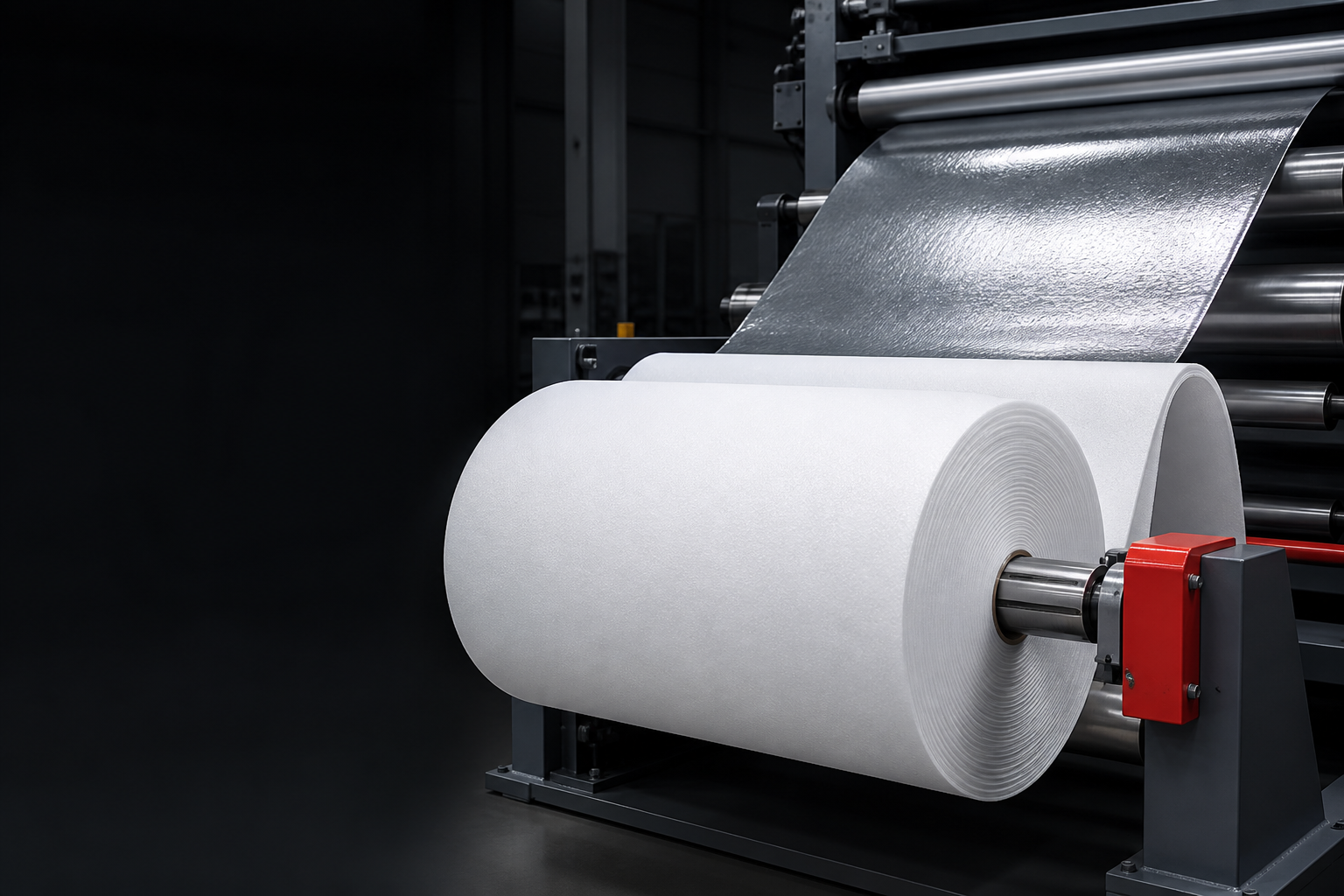 Reflective material during production